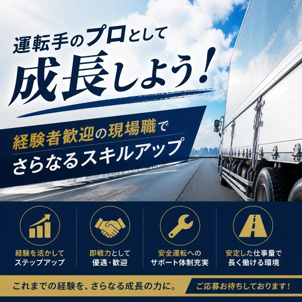 「運転手のプロとして成長しよう！経験者歓迎の現場職でさらなるスキルアップ」