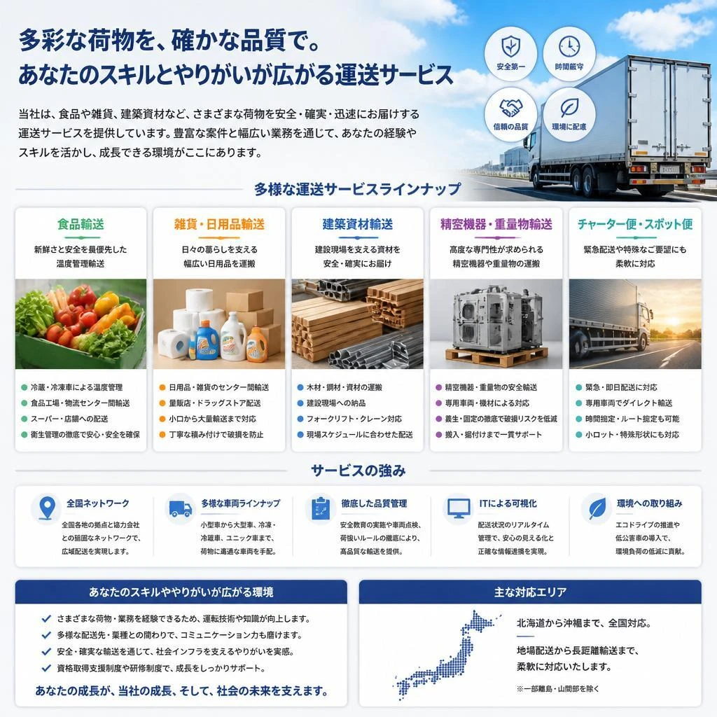 多様な配送サービスの紹介