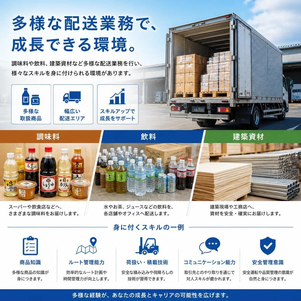 4. 幅広い配送業務があなたを成長させる！