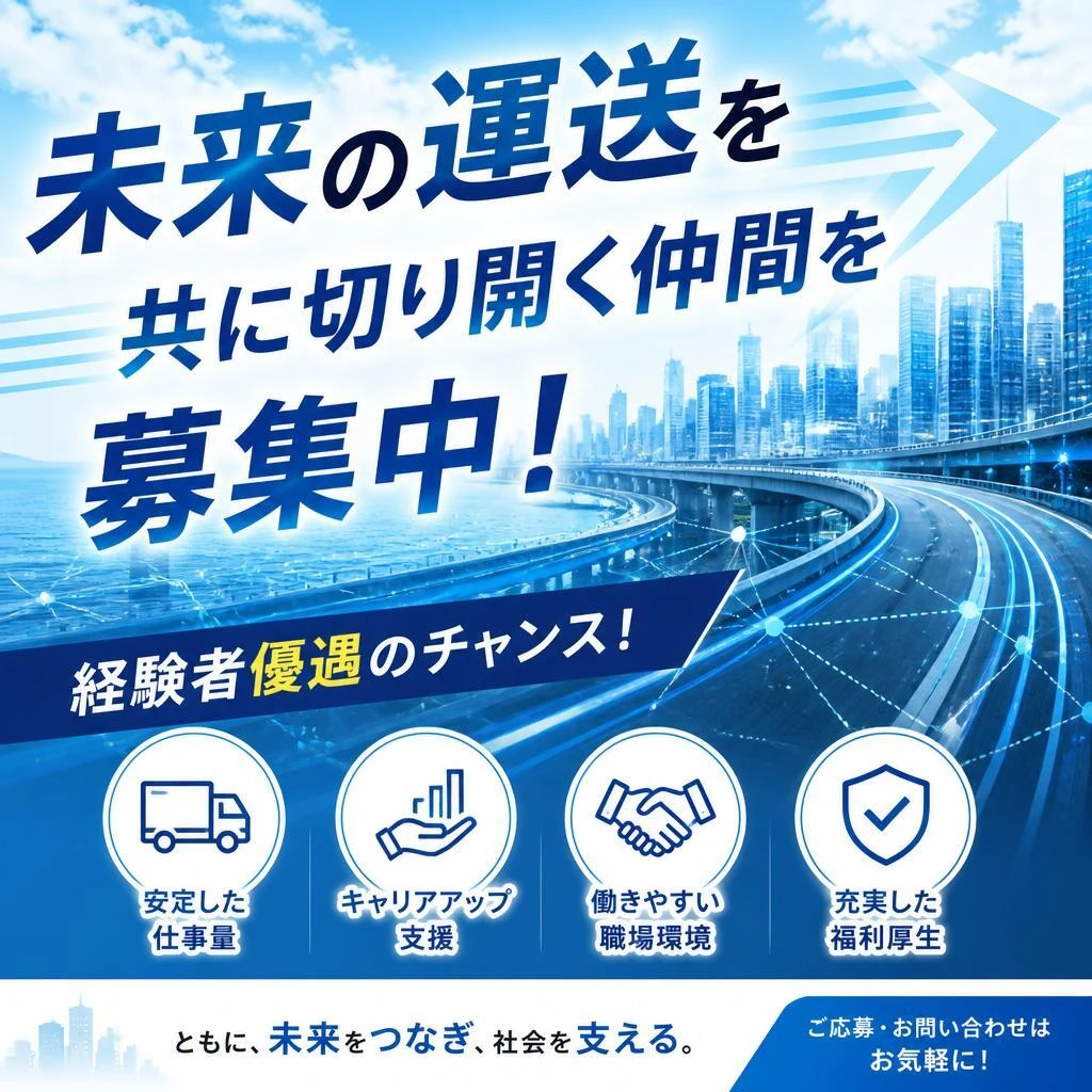 未来の運送を共に切り開く仲間を募集中！経験者優遇のチャンス！