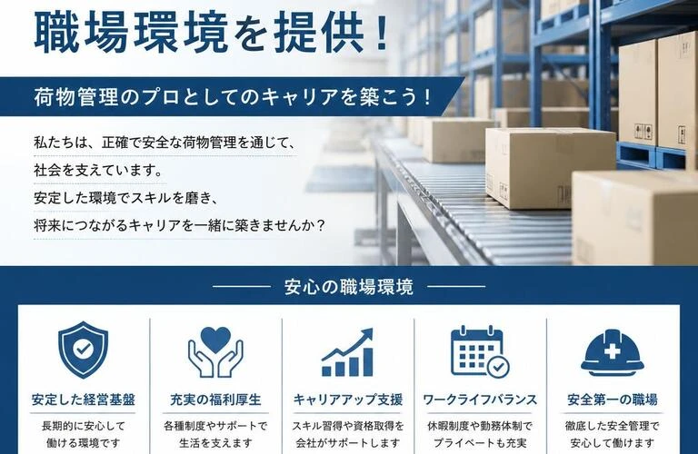 安心して働ける職場環境を提供！荷物管理のプロとしてのキャリアを築こう！