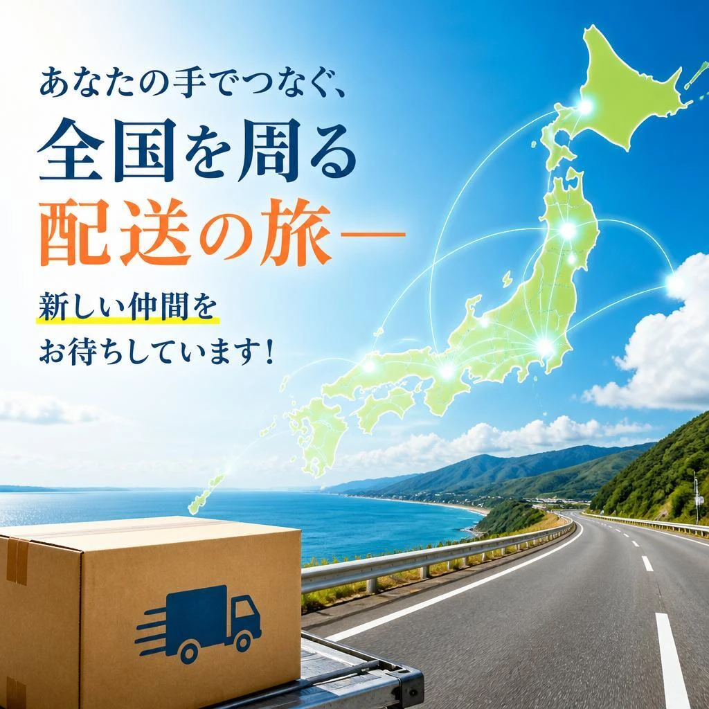あなたの手でつなぐ、全国を周る配送の旅—新しい仲間をお待ちしています！