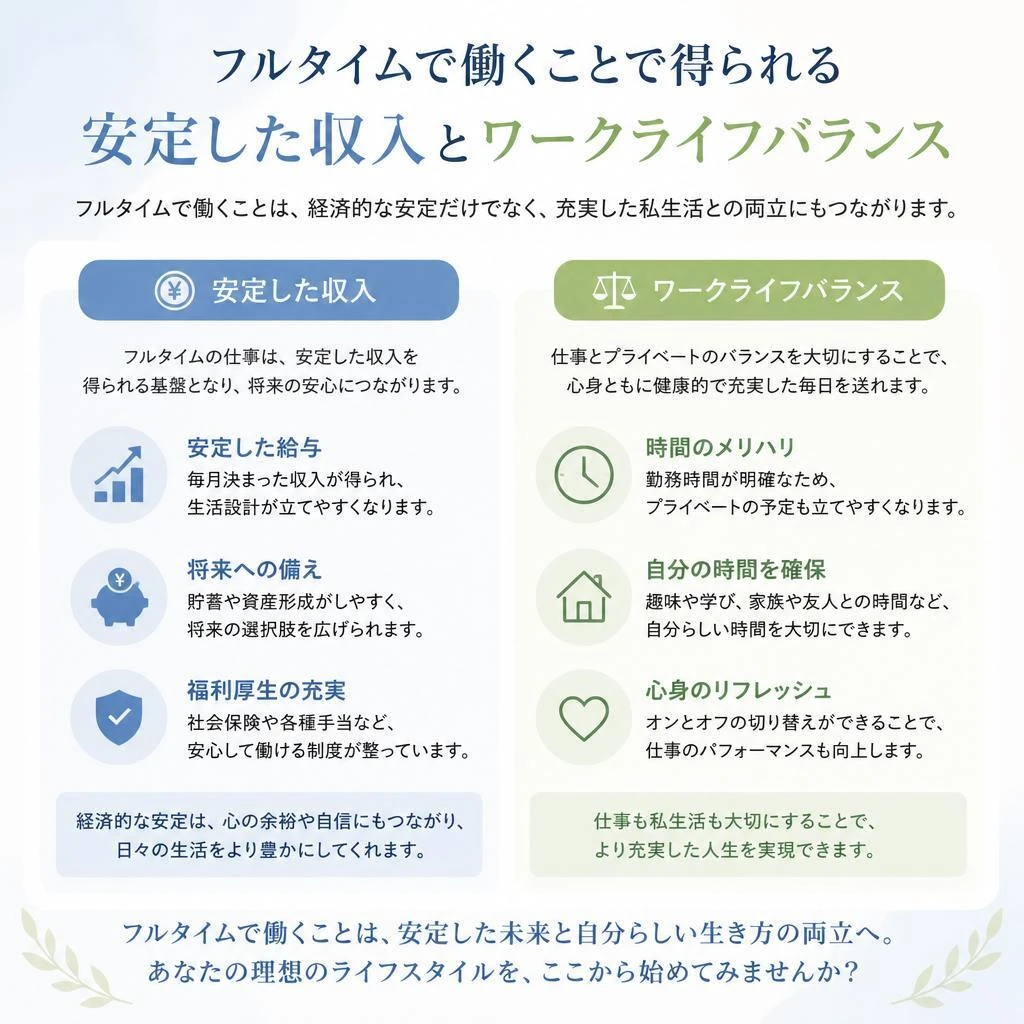 フルタイムの安定した働き方