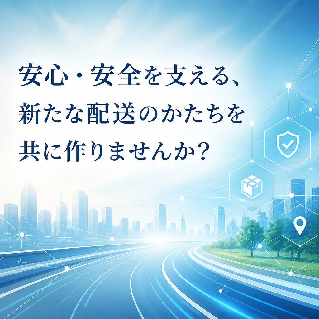 「安心・安全を支える、新たな配送のかたちを共に作りませんか？」