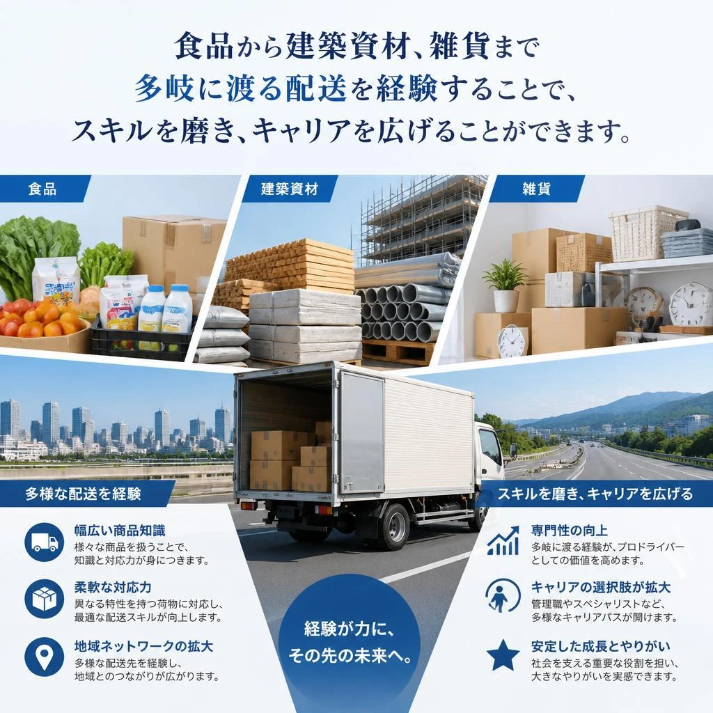 多様な配送業務でスキルアップ