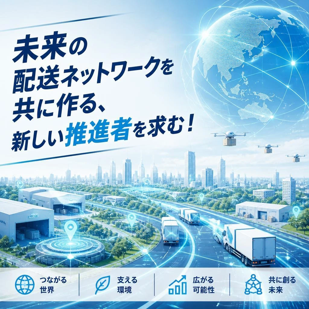 「未来の配送ネットワークを共に作る、新しい推進者を求む！」