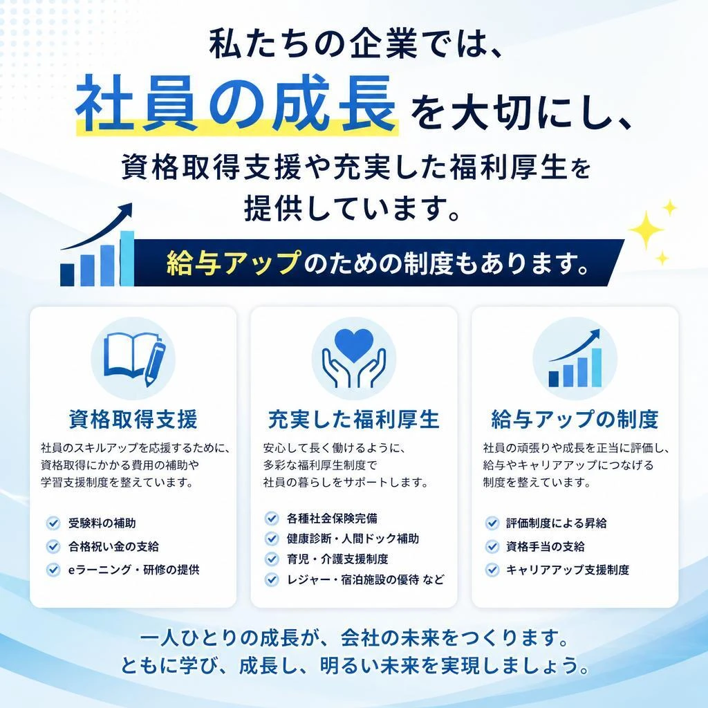 福利厚生と資格取得支援