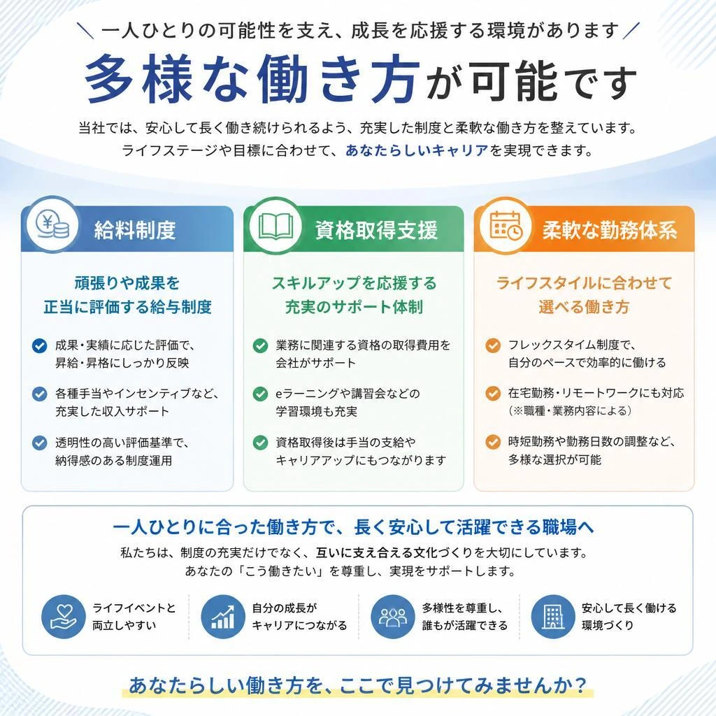 魅力的な待遇と多様な働き方