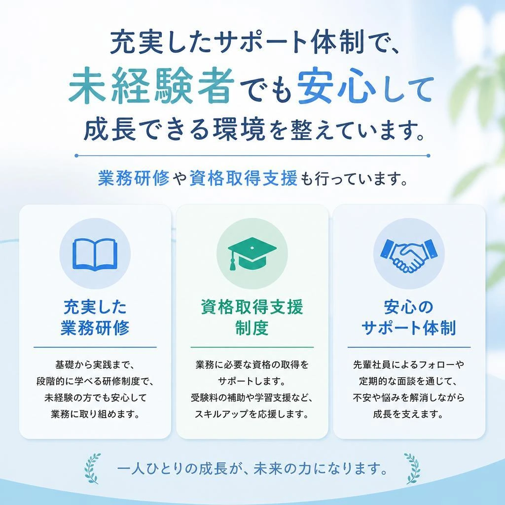 未経験からのスタートも安心